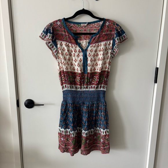 Boho Western Faherty Bemini Smocked Dress EUC Size S - Picture 6 of 13